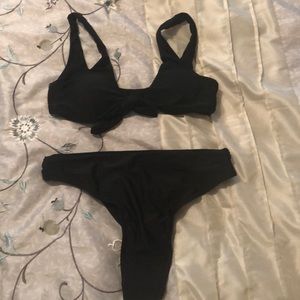 Brand new black tie padded bathing suit